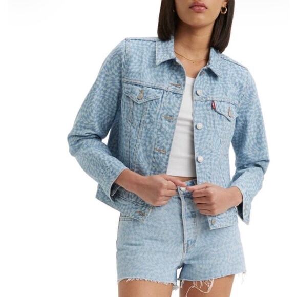 Levis Jackets & Blazers - Levi's Original Denim Trucker Jacke Harper Geo Discharge Trucker Women's Size XS